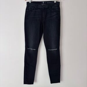 Seven For All Mankind Black Distressed Jeans/The Skinny Size 31